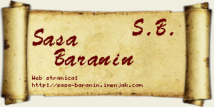 Saša Baranin vizit kartica